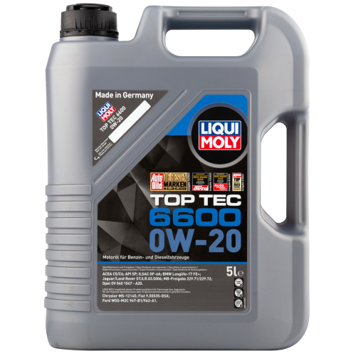 21411 LiquiMoly НС-синт. мот.масло Top Tec 6600 0W-20 SP C6/C5 GF-6A (5л) - 5 л