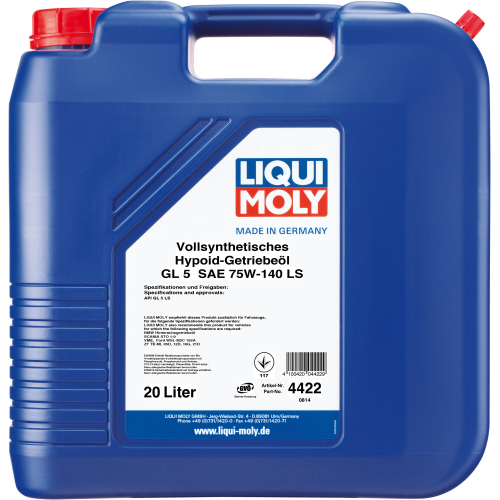 4422 LiquiMoly Синт. тр.масло Vollsynth.Hypoid-Getrieb. LS 75W-140 GL-5 (20л) - 20 л