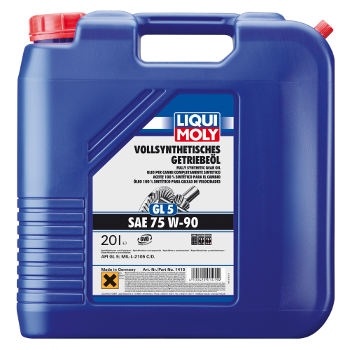 1415 LiquiMoly Синт. тр.масло Vollsynthetisches Getrieb. 75W-90 GL-5 (20л) - 20 л