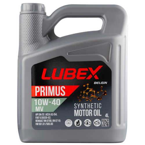 L034-1322-0404 LUBEX Синт-ое мот.масло PRIMUS MV 10W-40 CF/SN A3/B4 (4л) - 4 л