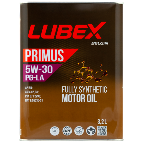 L034-1327-0632 LUBEX Синт-ое мот.масло PRIMUS PG-LA 5W-30 SN C2/C3 (3,2л) - 3,2 л