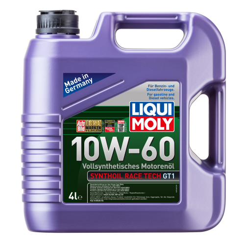 7535 LiquiMoly Синт-ое мот.масло Synthoil Race Tech GT1 10W-60 SN A3/B4 (4л) - 4 л