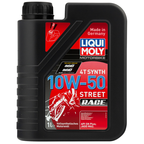 1502 LiquiMoly Синт-ое мот.масло д/4-т.мотоц. Motorbike 4T Synth Street Race 10W-50 SN Plus MA2 (1л) - 1 л